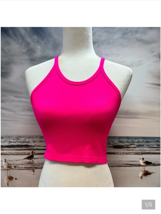 Free People Tops - Free people  NWOT Sz XS/S Hot Pink Ribbed Cropped Tank Top
